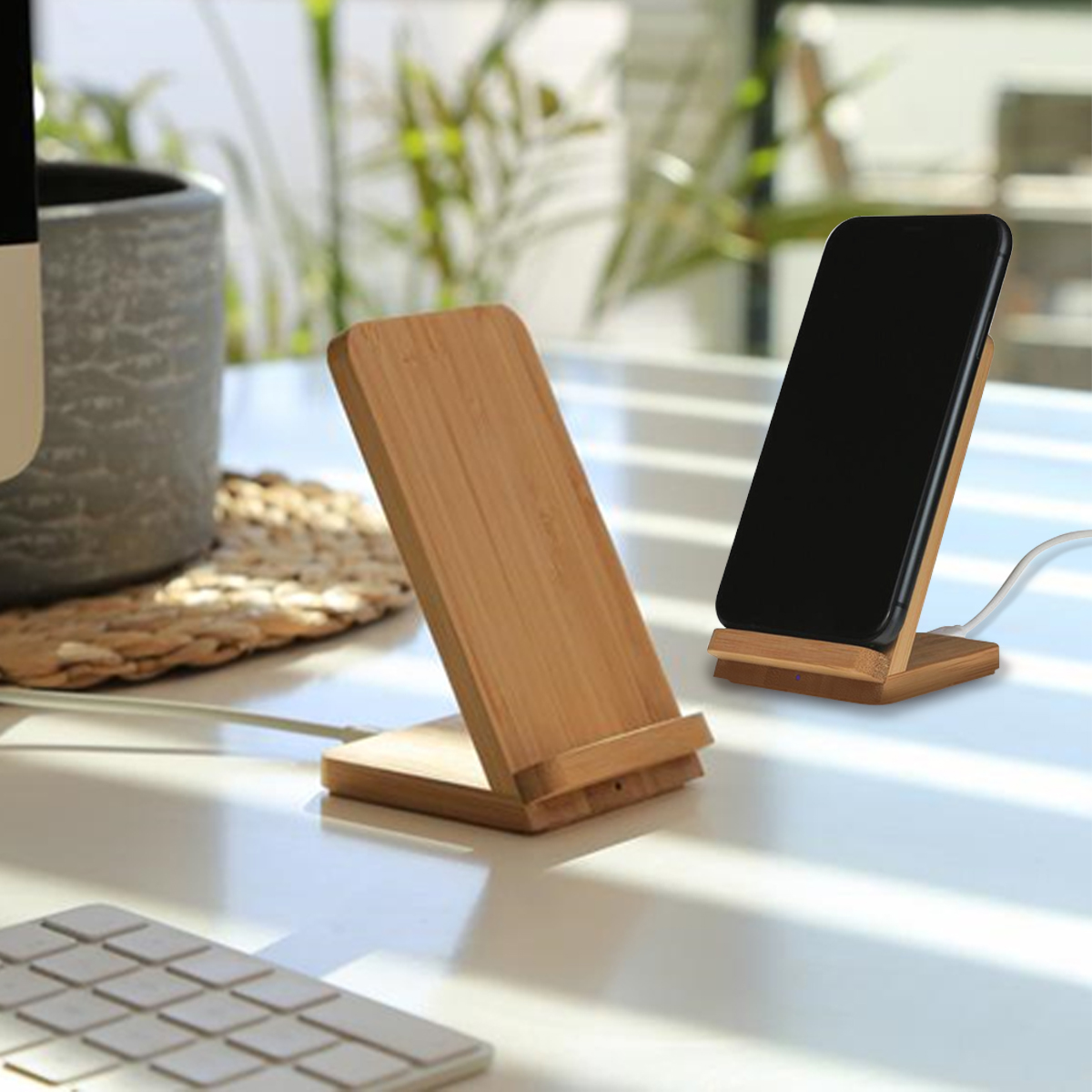 Bamboo Wireless Charging Phone Stand